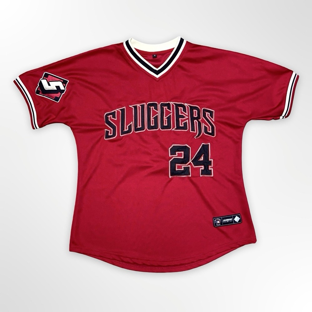 Sluggers Baseball Jersey Men's Small Red MLB Big League Smoke #24 Juiced Shirt